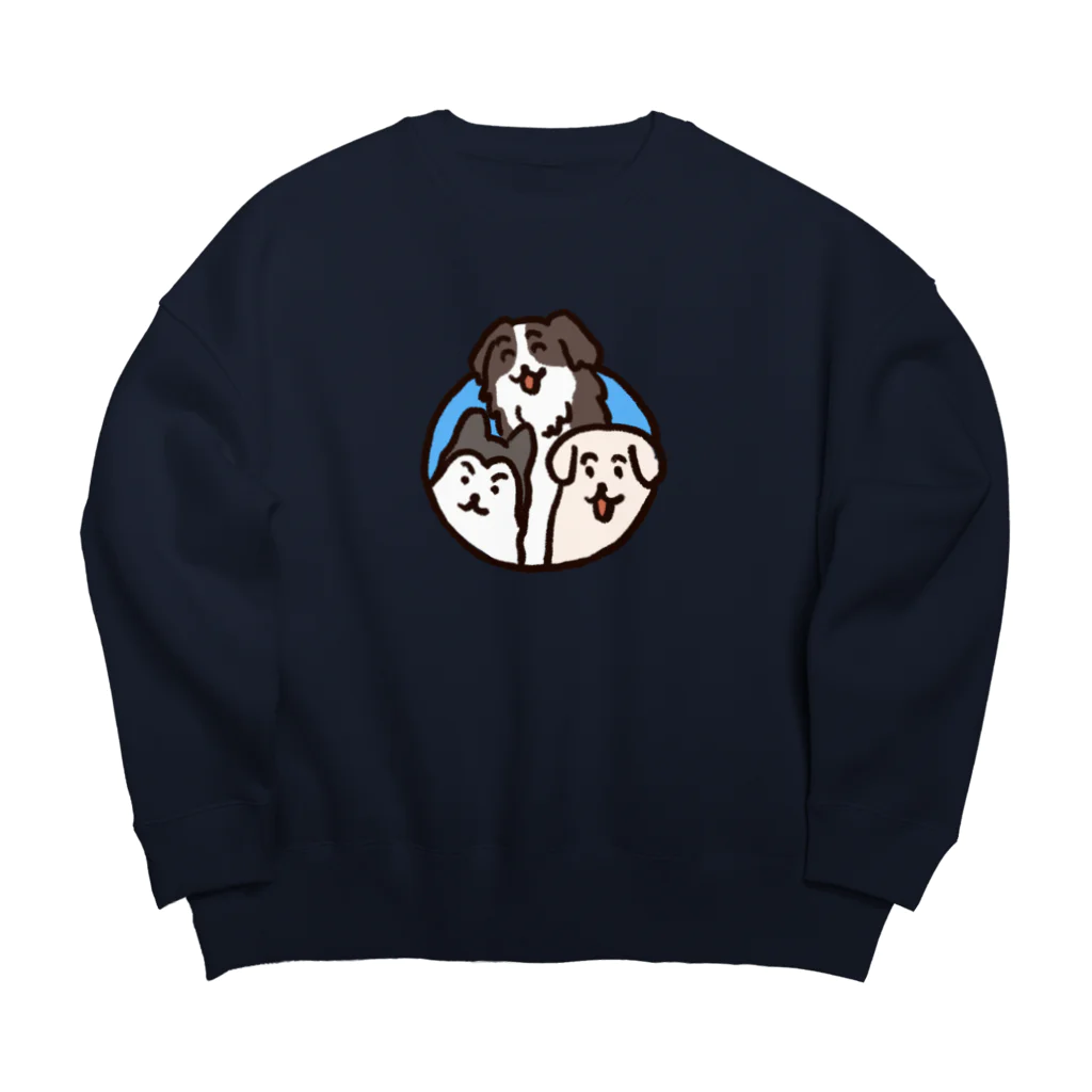 自由の飛び出す犬 Big Crew Neck Sweatshirt