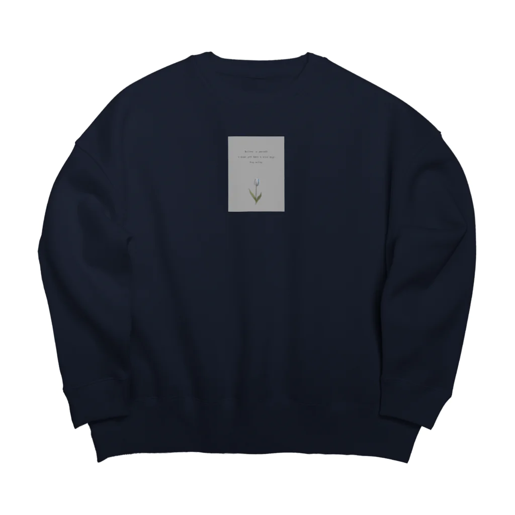 rilybiiのTULIP, white gray blue . Big Crew Neck Sweatshirt