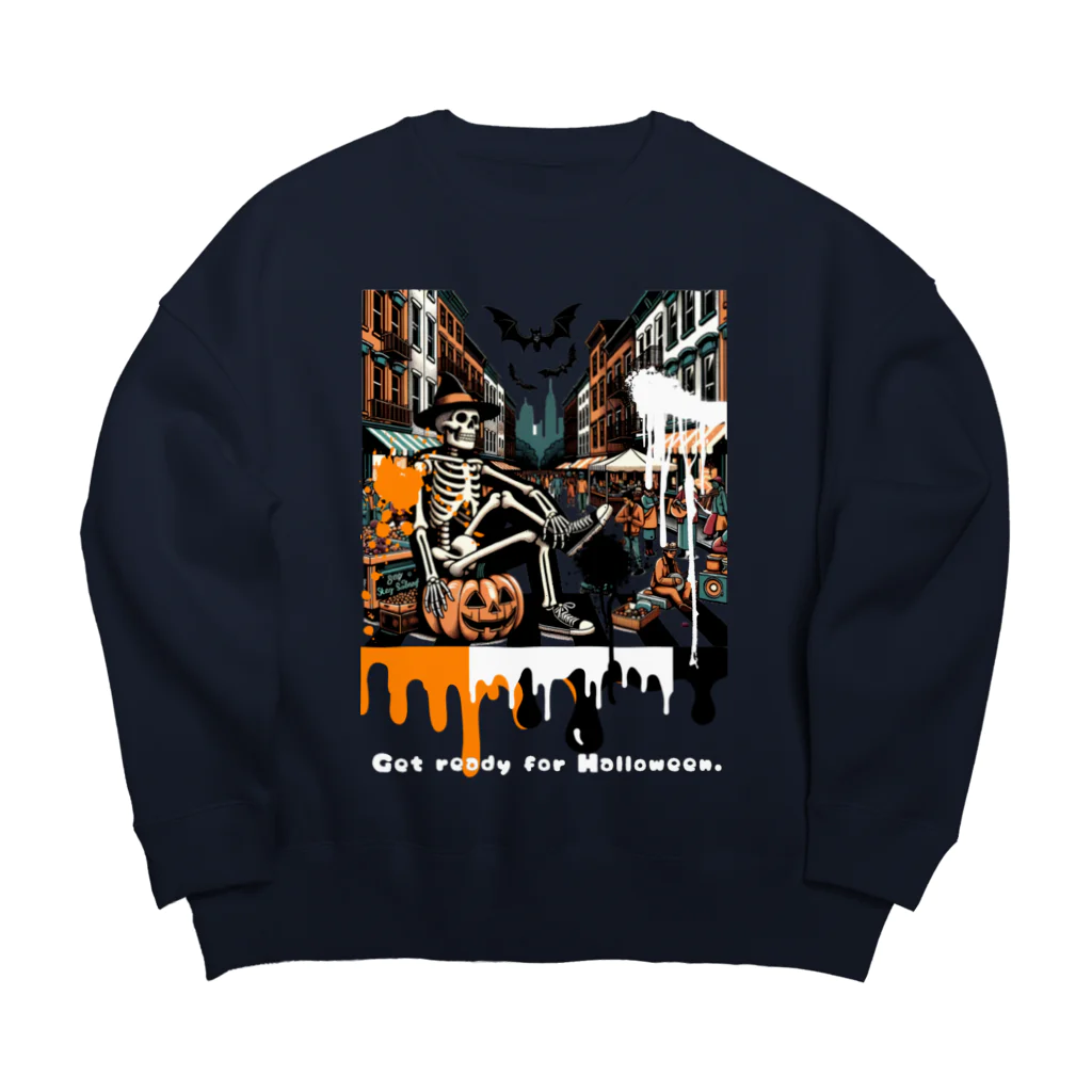 じょいちぃのGet ready for Halloween（黒） Big Crew Neck Sweatshirt