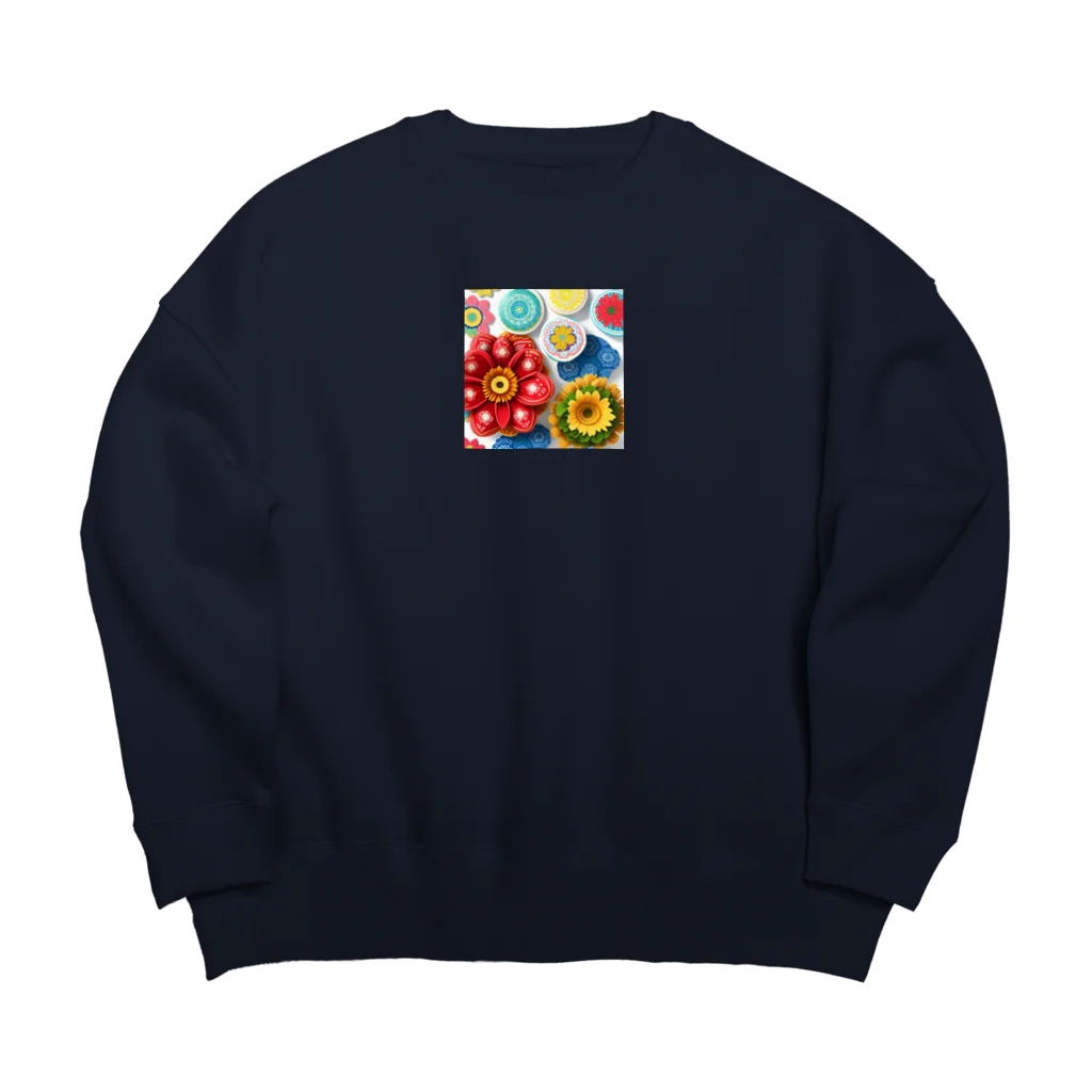 屋台 CLINICのフラワー3D風 Big Crew Neck Sweatshirt