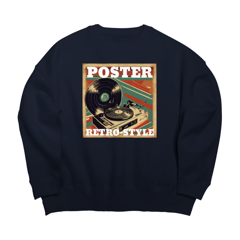 kazu_gのレトロ風ポスター（レコード） Big Crew Neck Sweatshirt