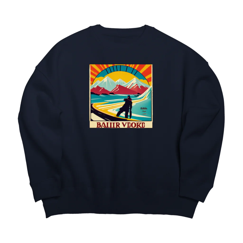 syaroronのアート的なスノーボーダー Big Crew Neck Sweatshirt