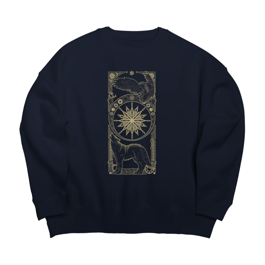 甘漏り屋の星月白夜の狼梟 Big Crew Neck Sweatshirt