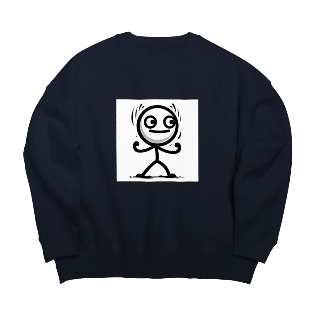 Design by hisachilの線人くん(ガッツ) Big Crew Neck Sweatshirt