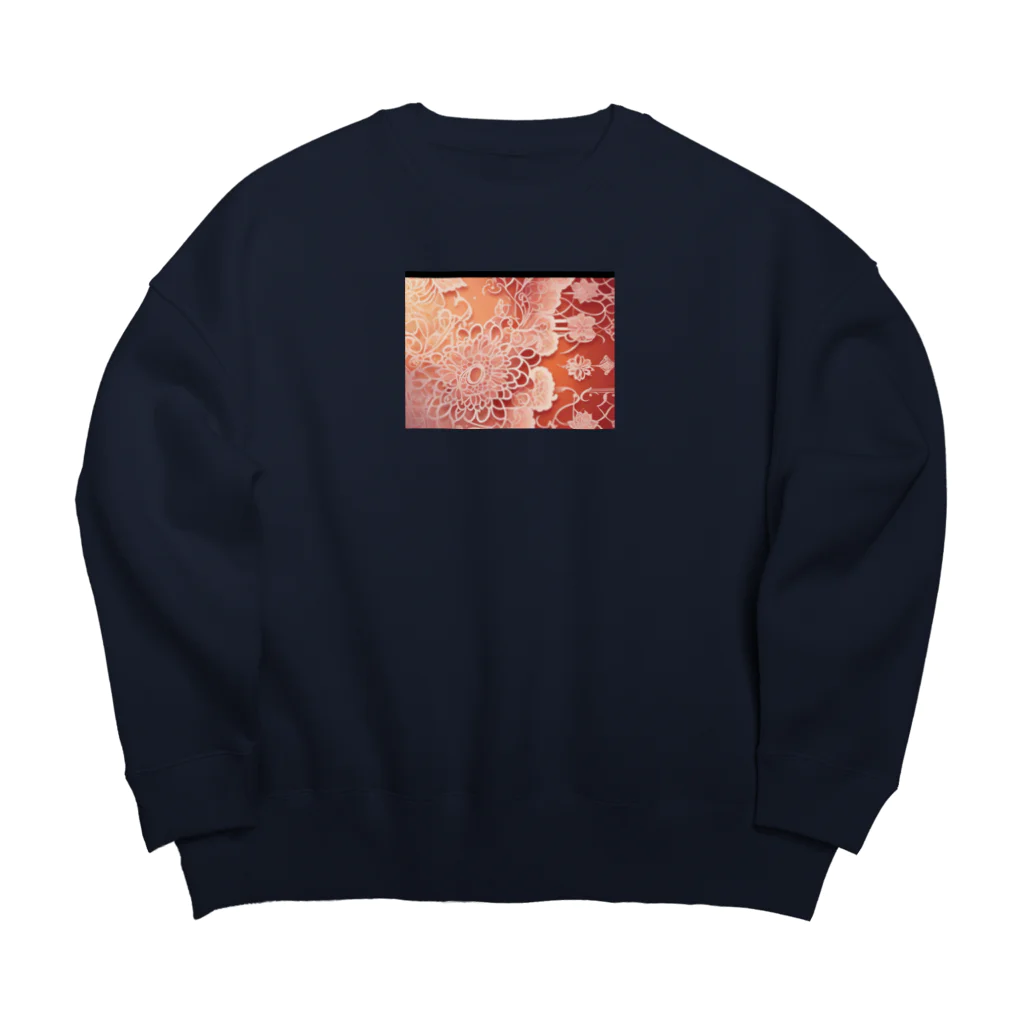 テフラんずのフラワーローズ Big Crew Neck Sweatshirt