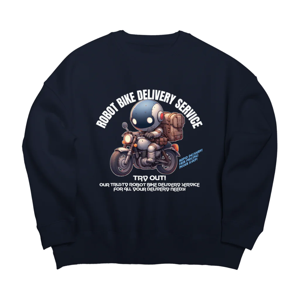 kazu_gのロボットバイク便(濃色用) Big Crew Neck Sweatshirt