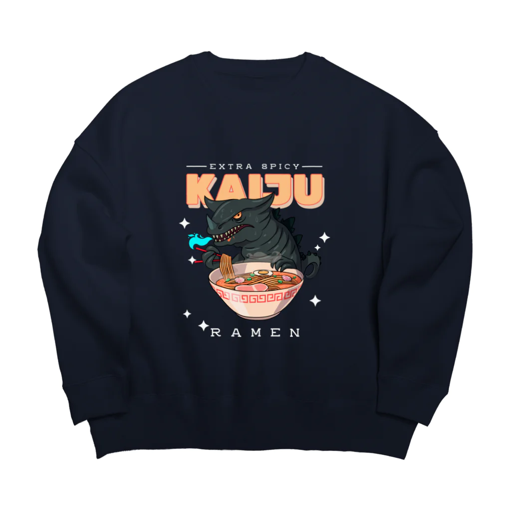 World_Teesのレトロアニメ怪獣ラーメン  Big Crew Neck Sweatshirt