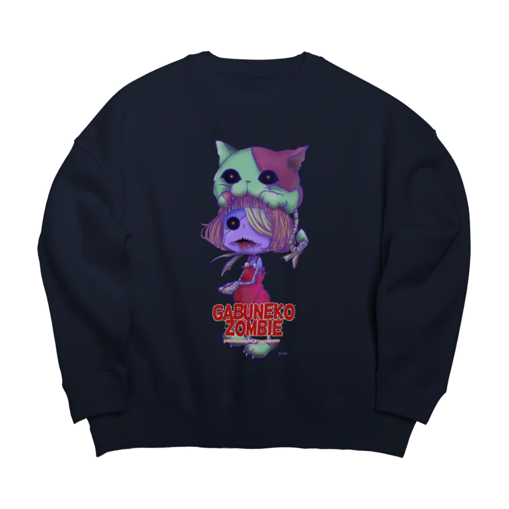 まてゆき.のガブねこZOMBIE  Big Crew Neck Sweatshirt