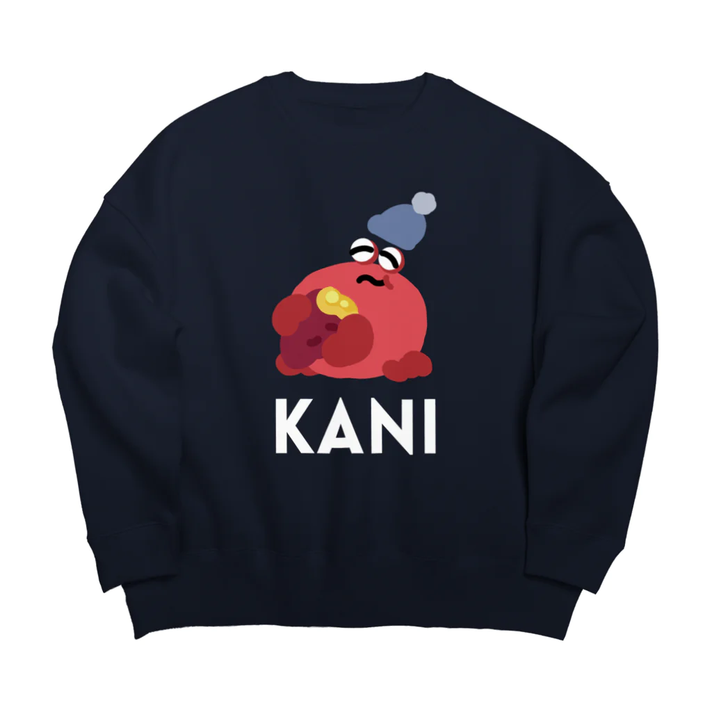 wakai_manamiの焼き芋を食べるカニ〈文字白〉 Big Crew Neck Sweatshirt