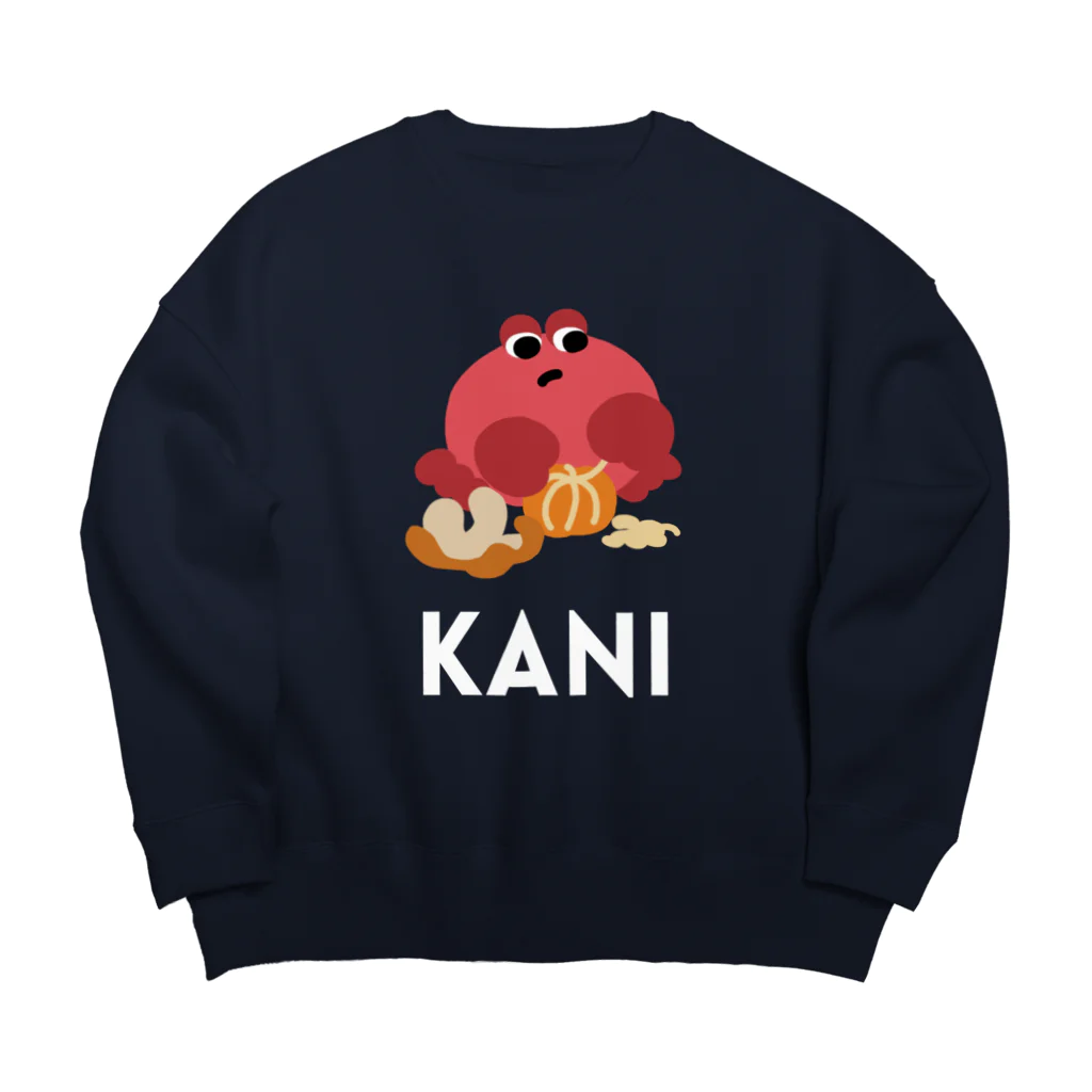 wakai_manamiのみかんの白いとこをとるカニ〈文字白〉 Big Crew Neck Sweatshirt