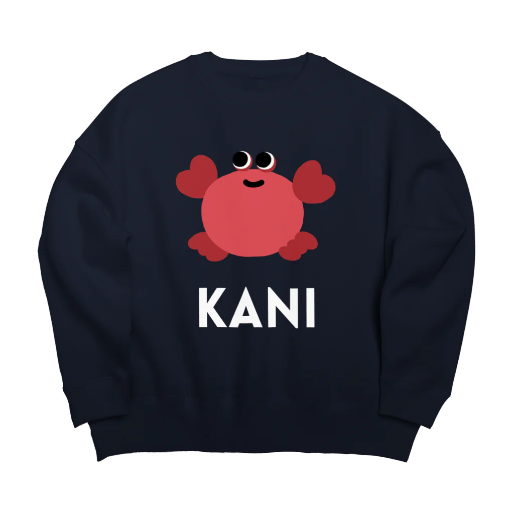 wakai_manamiのカニ〈文字白〉 Big Crew Neck Sweatshirt