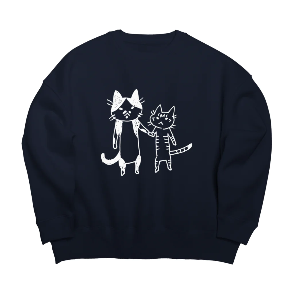 むしんちのてつなぎ猫（濃色用） Big Crew Neck Sweatshirt