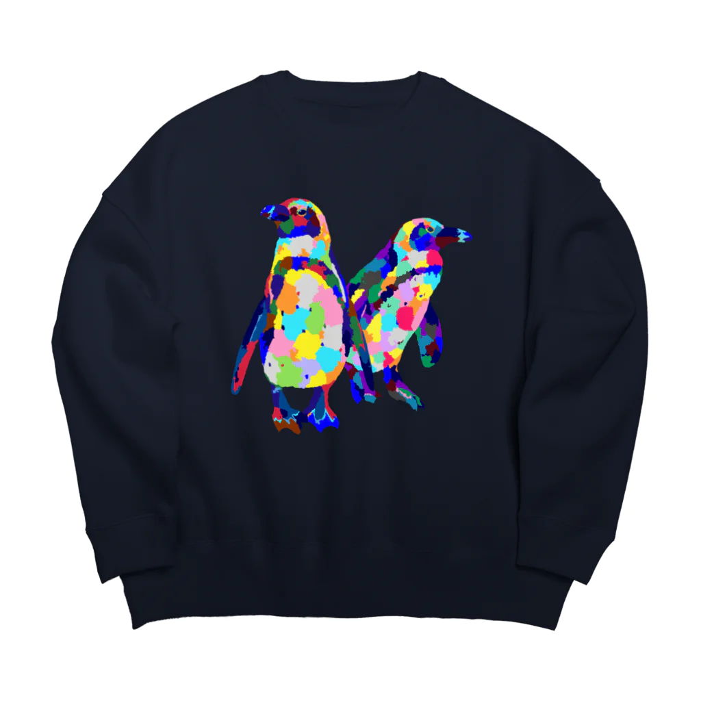 meiroのカラフルなペンギン Big Crew Neck Sweatshirt