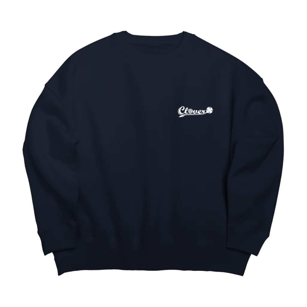 Cloverの白ロゴ 小 Big Crew Neck Sweatshirt