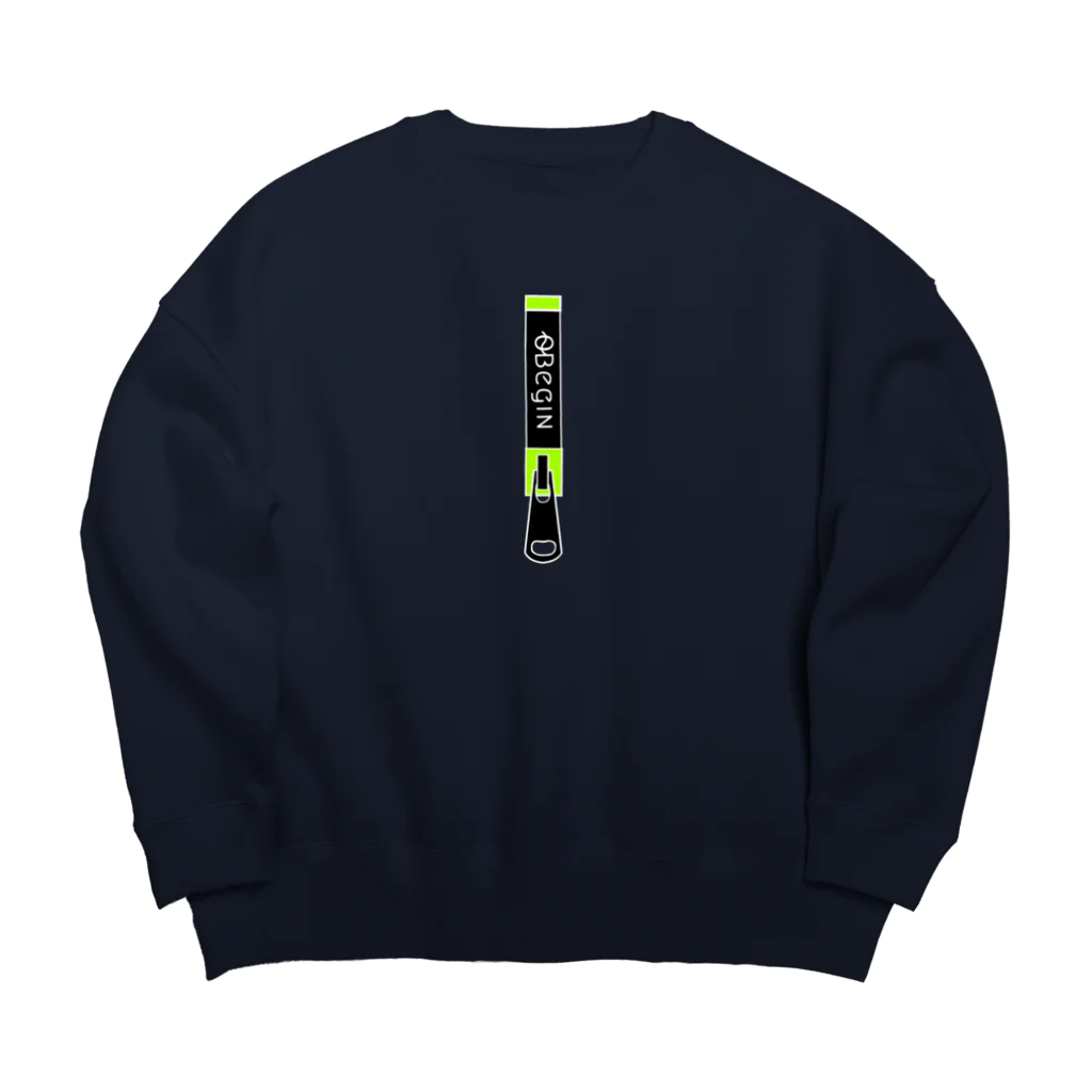 [0~Begin]の[0~Begin]ファスナーロゴプリント Big Crew Neck Sweatshirt