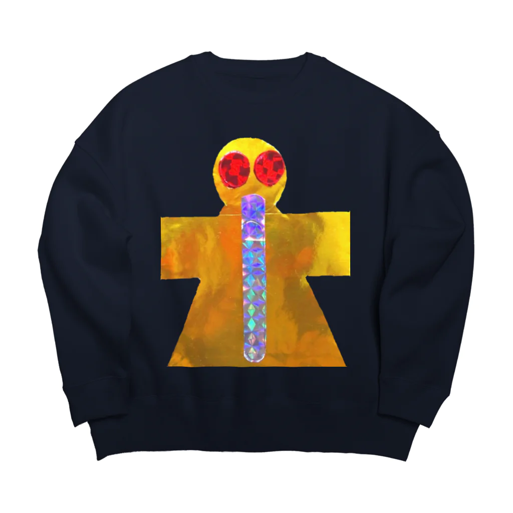 湯沢恵理　宇宙アイテムのメタリックお守り宇宙人ビッグシルエットスウェット Big Crew Neck Sweatshirt