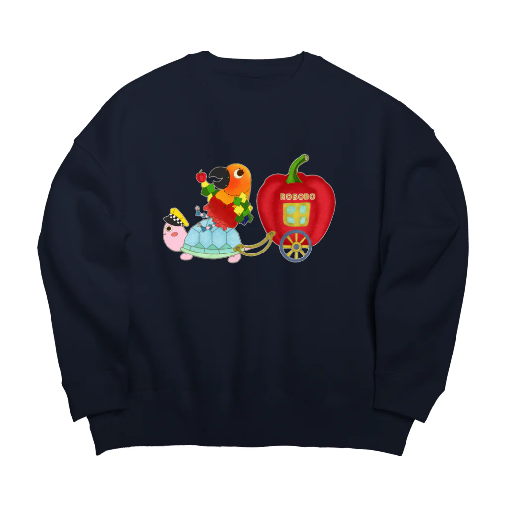 ねこぜや のROBOBO カメタクシー🚕 Big Crew Neck Sweatshirt