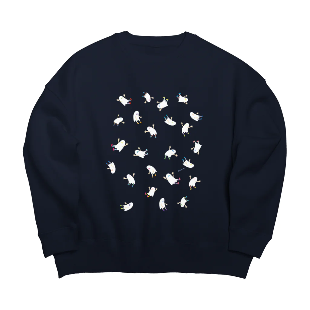 CHIMNEY雑貨店の飛んで落ちるななしのおばけちゃん Big Crew Neck Sweatshirt