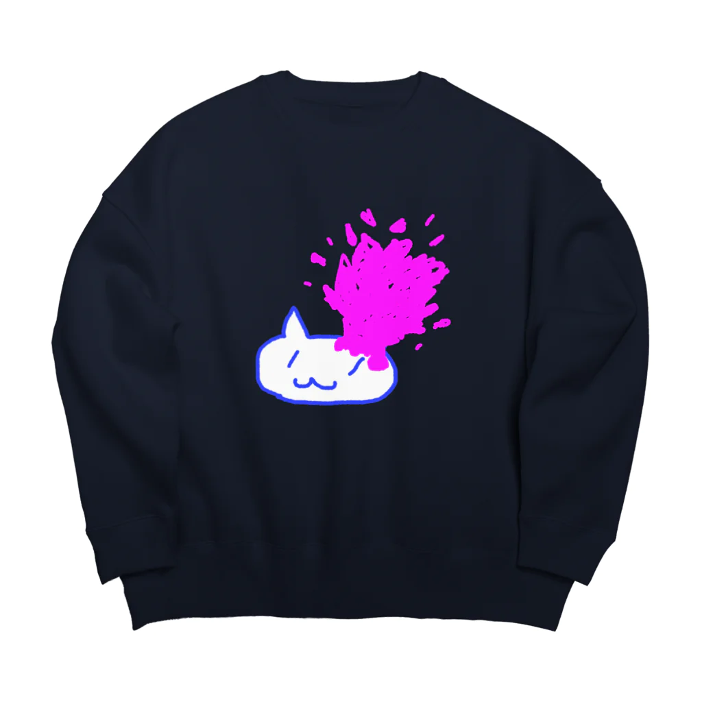 ツチブタすい臓商店の溢血（ねこ部分白ver） Big Crew Neck Sweatshirt