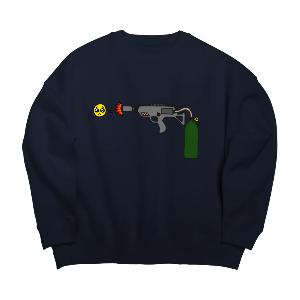 葉隠お宮のかくれがのぴえん放射器 Big Crew Neck Sweatshirt