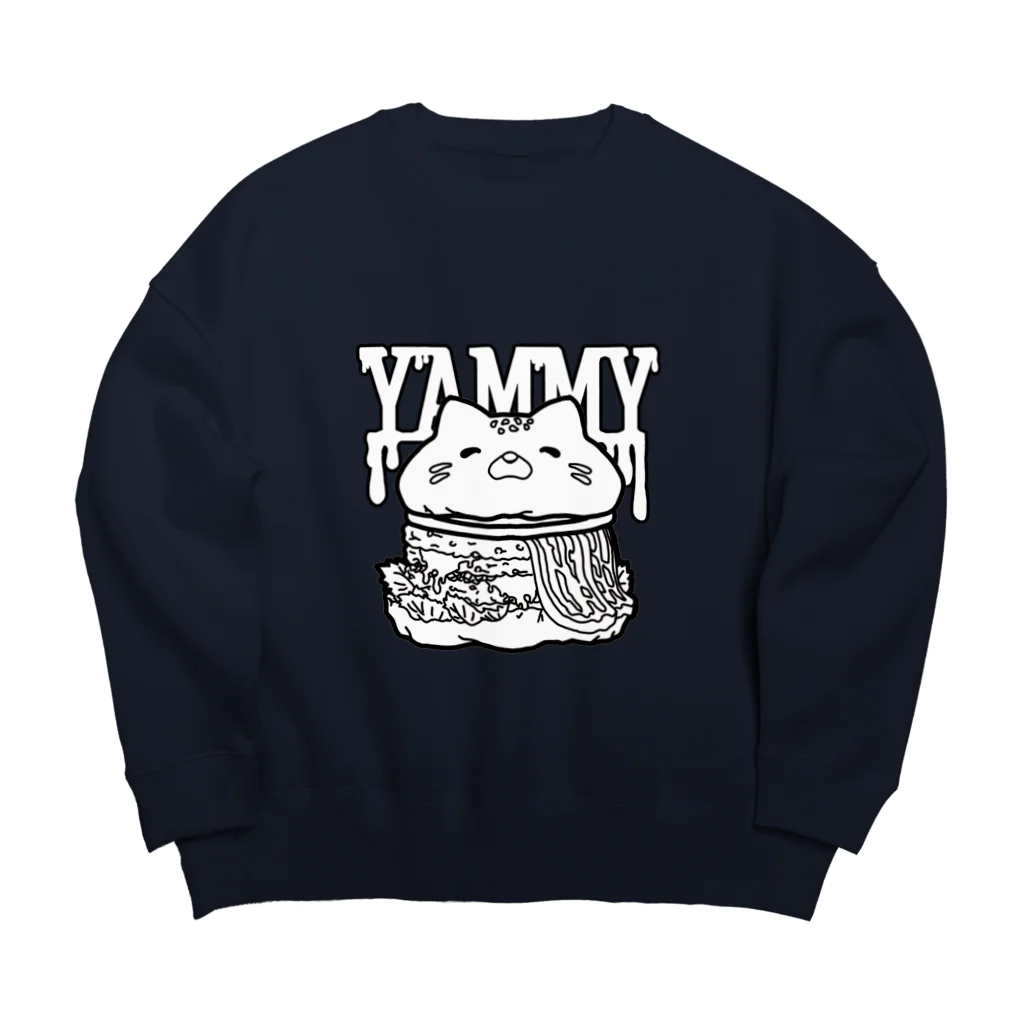 きょうの彩のねこバーガー Big Crew Neck Sweatshirt