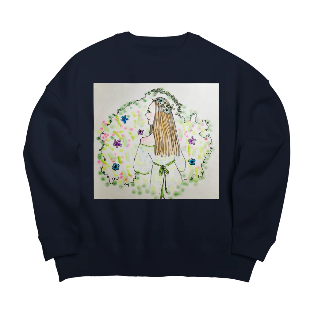 小娘の魔法の森の妖精 Big Crew Neck Sweatshirt