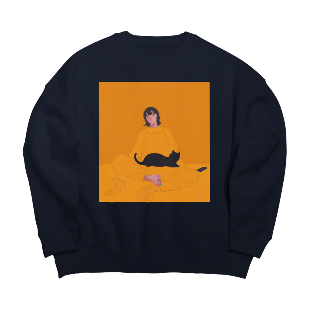 べつんの物思いさん Big Crew Neck Sweatshirt