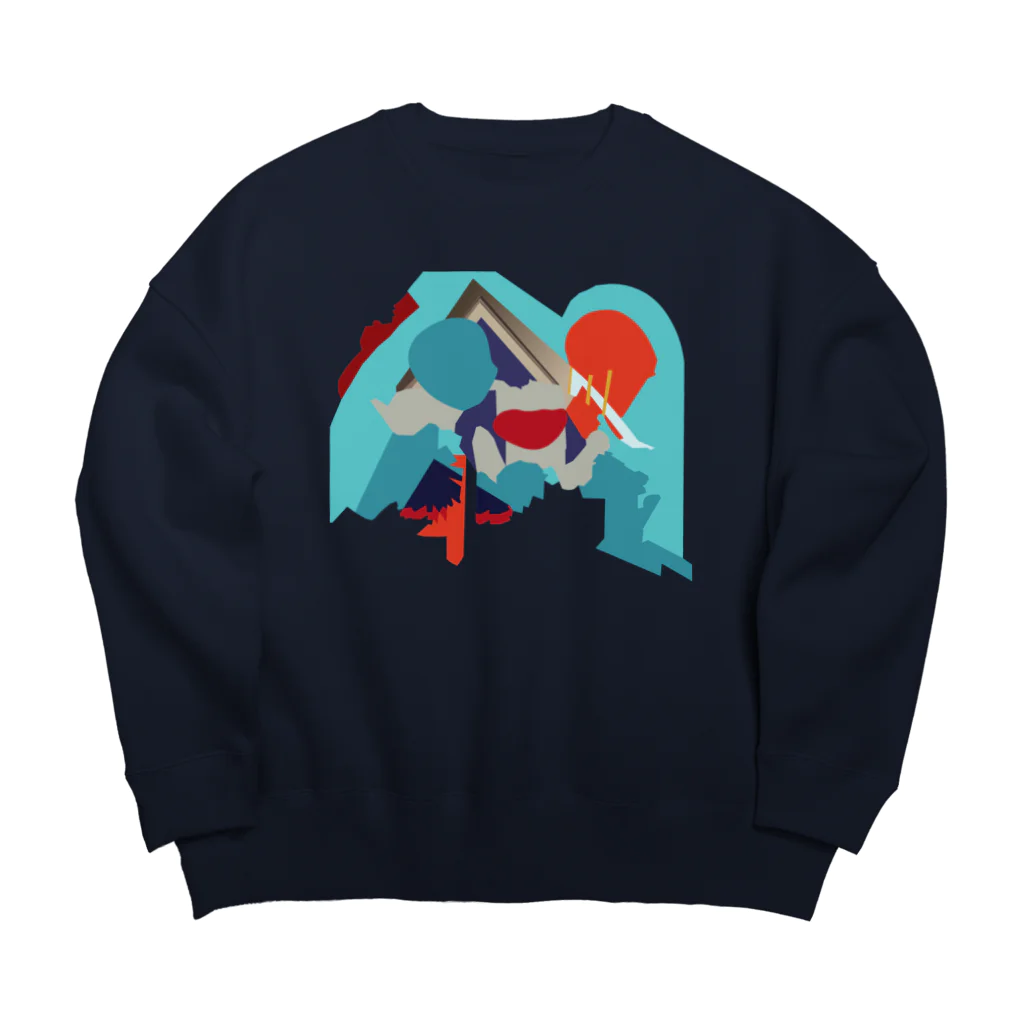 MUMBLEBOYの鏡像魔神２ Big Crew Neck Sweatshirt