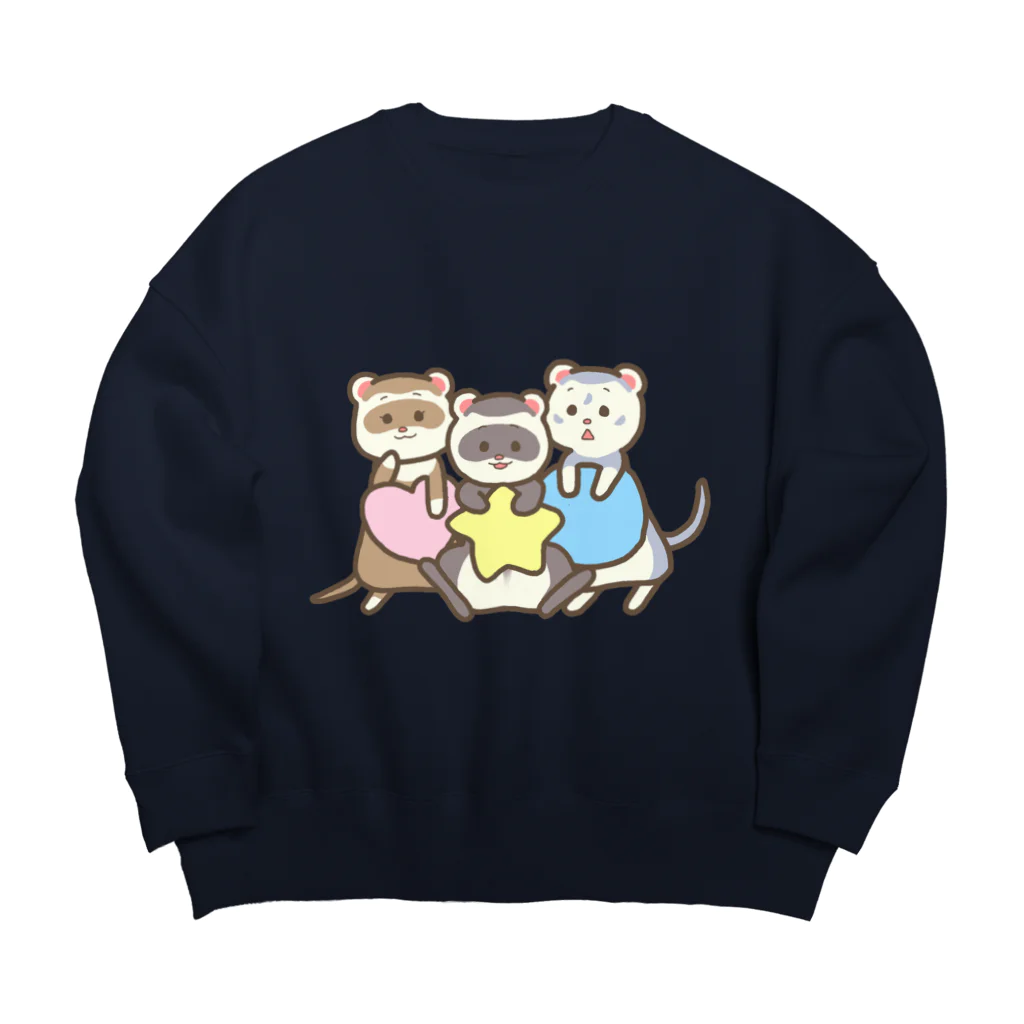 トトノザウルスの日常のなかよしふぇれっとさん Big Crew Neck Sweatshirt