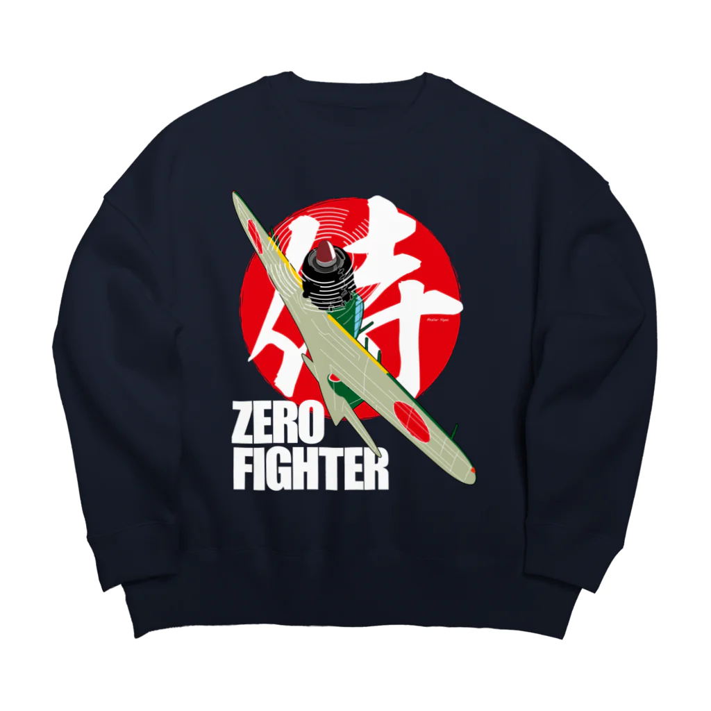 Atelier NyaoのZERO FIGHTER 空の侍 白字 Big Crew Neck Sweatshirt