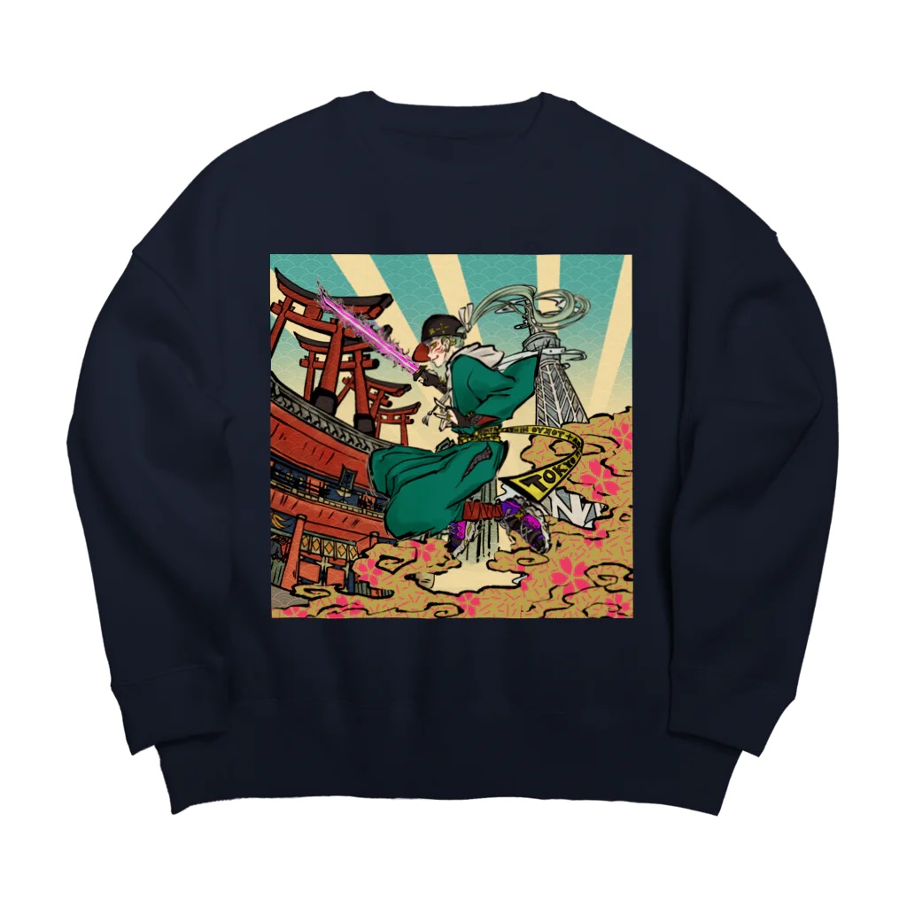 縷◈MADE◈紅のTOKYO NINJYA Big Crew Neck Sweatshirt