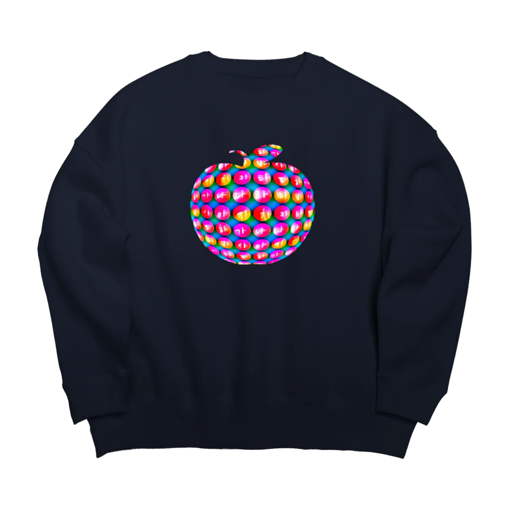 LalaHangeulのりんごスター　~ハングルシリーズ~ Big Crew Neck Sweatshirt