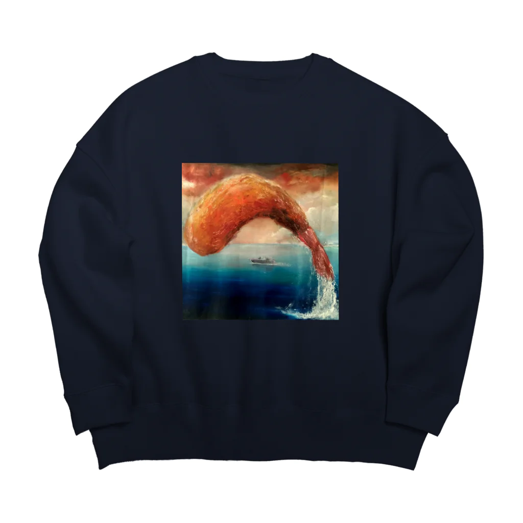 倭solの海老Flyデー！ Big Crew Neck Sweatshirt