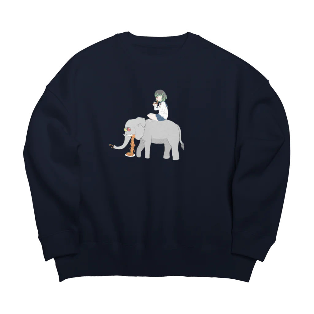 漂白と青の似たもの同士 Big Crew Neck Sweatshirt