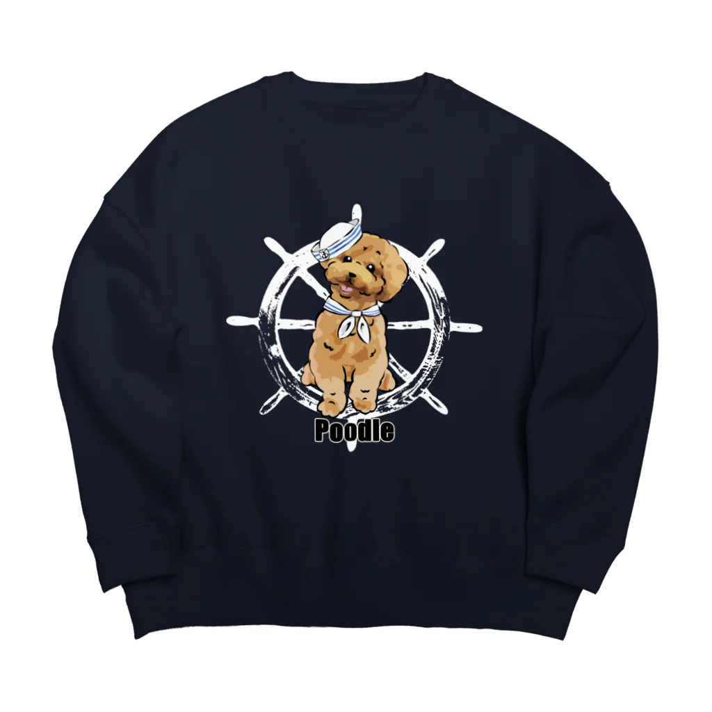 犬グッズの店しえるぶるーのマリンだワン　プードル Big Crew Neck Sweatshirt