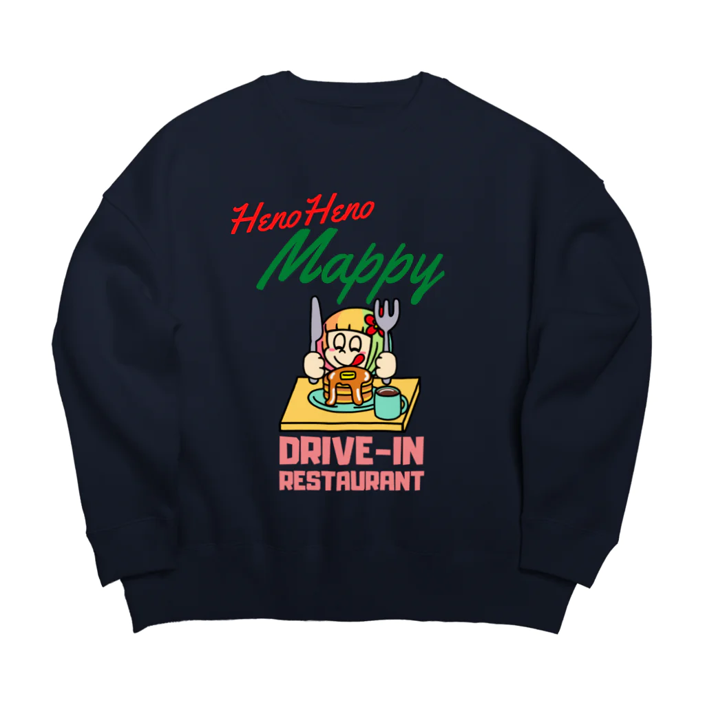 ハワイが大好きな女の子『HENOHENO MAPPY』のハワイのドライブイン Big Crew Neck Sweatshirt