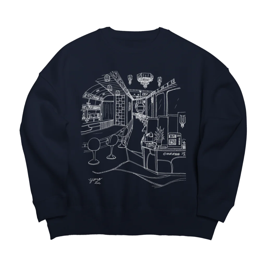 気ままに創作　よろず堂のレトロ純喫茶　白 Big Crew Neck Sweatshirt