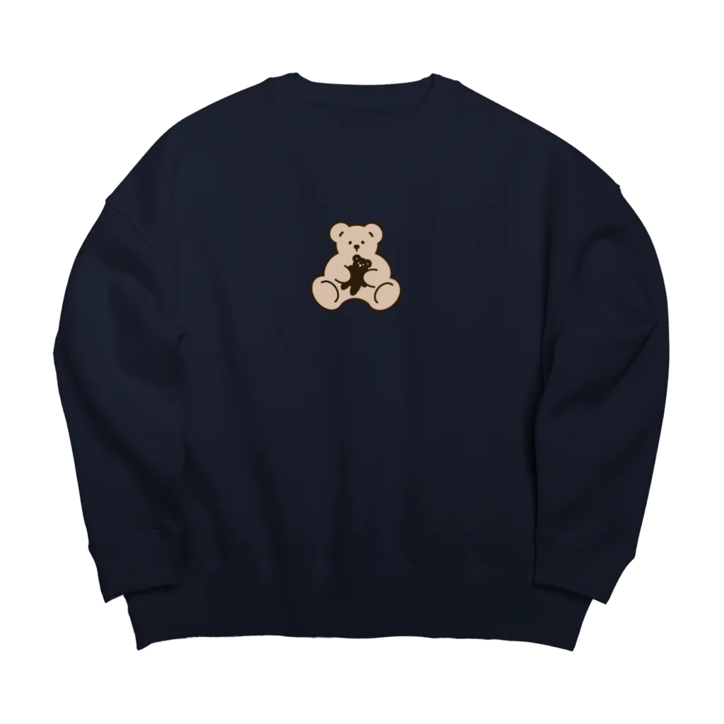 papiko くまさんのbear with bear 色あり Big Crew Neck Sweatshirt