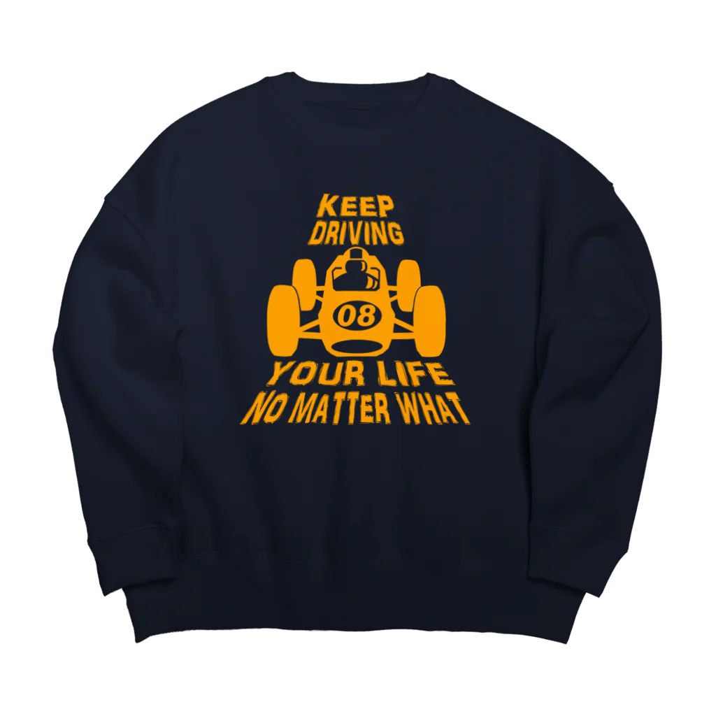 キッズモード某のレトロカーレーサー(イエロー) Big Crew Neck Sweatshirt