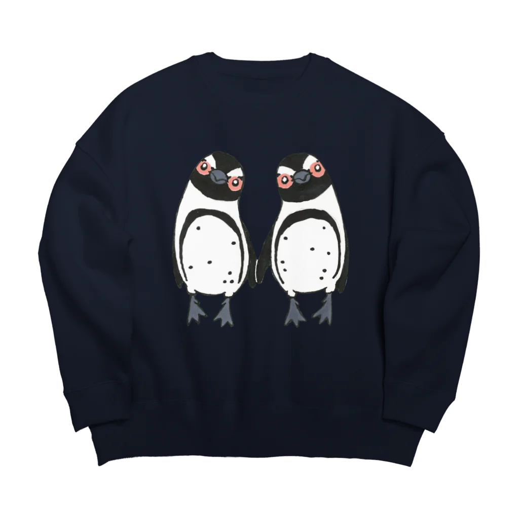 penguininkoの手繋ぎケープペンギンのカップル🐧❤️🐧 Big Crew Neck Sweatshirt