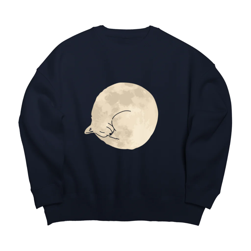 まるくの満月猫 Big Crew Neck Sweatshirt