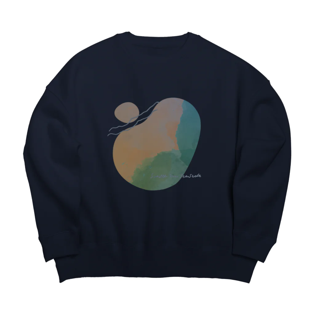 jikkuri kotokotoの夕暮れの海辺 Big Crew Neck Sweatshirt