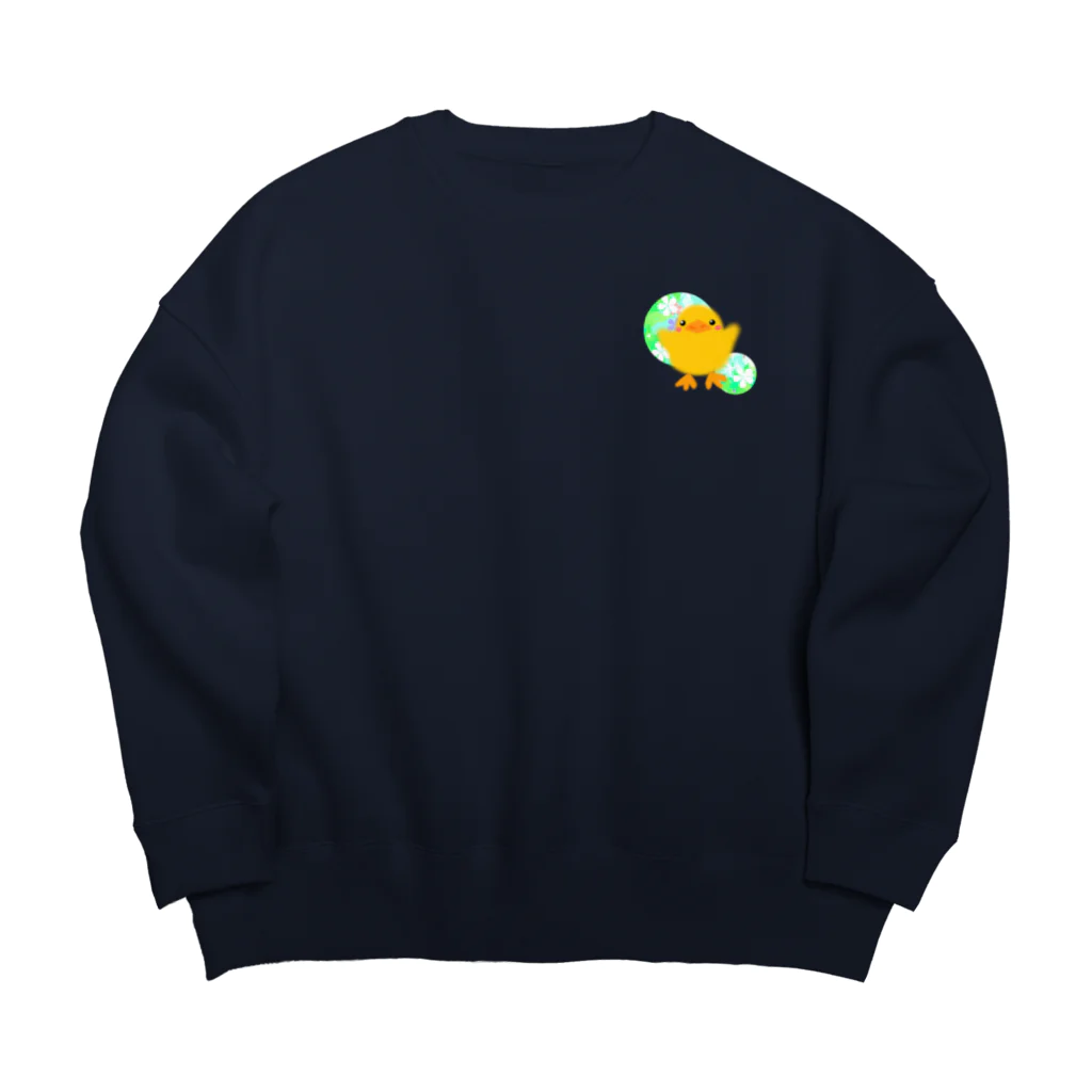 Lily bird（リリーバード）のほわピヨちゃん 背景あり② Big Crew Neck Sweatshirt