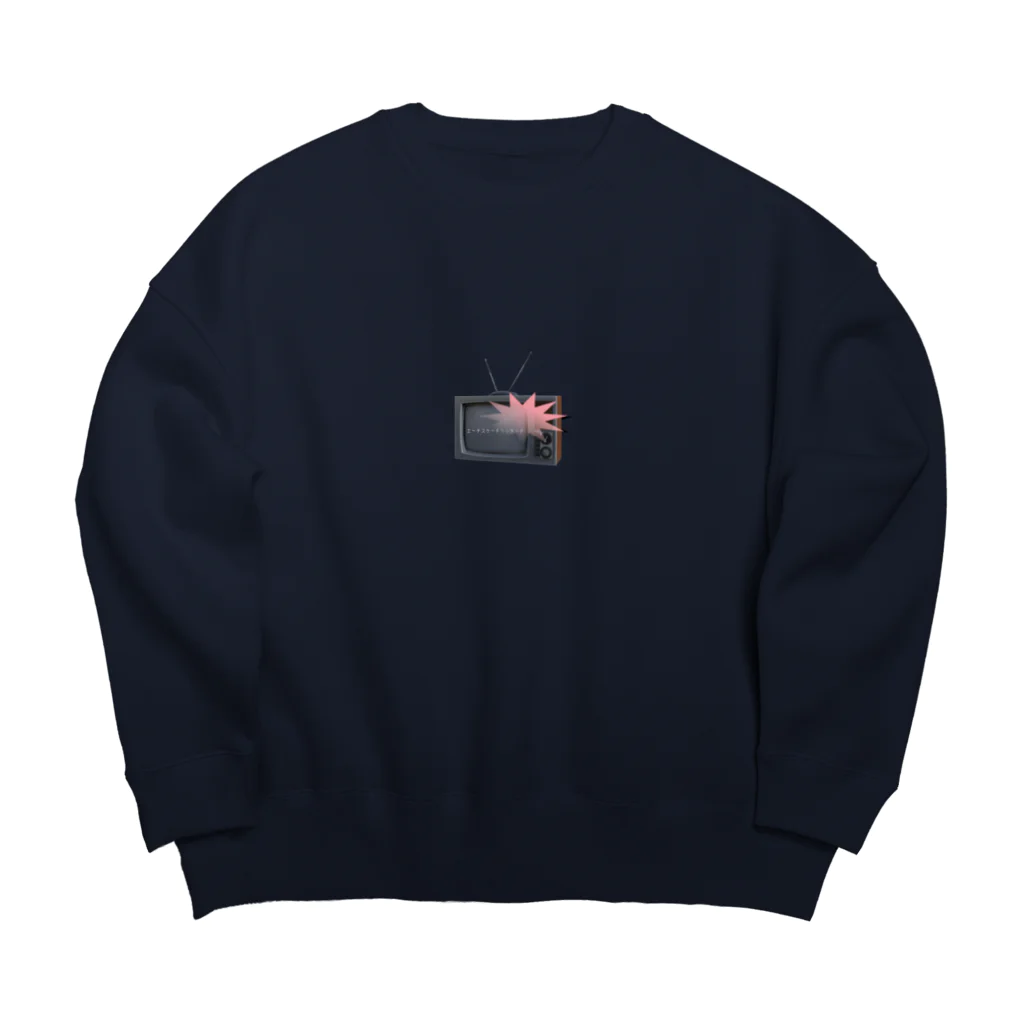 rabbiのモノクロテレビ - black and white TV Big Crew Neck Sweatshirt