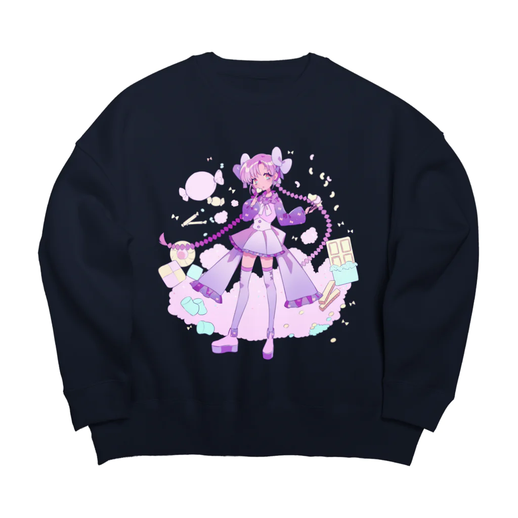 らららのららら　甘党女子 Big Crew Neck Sweatshirt