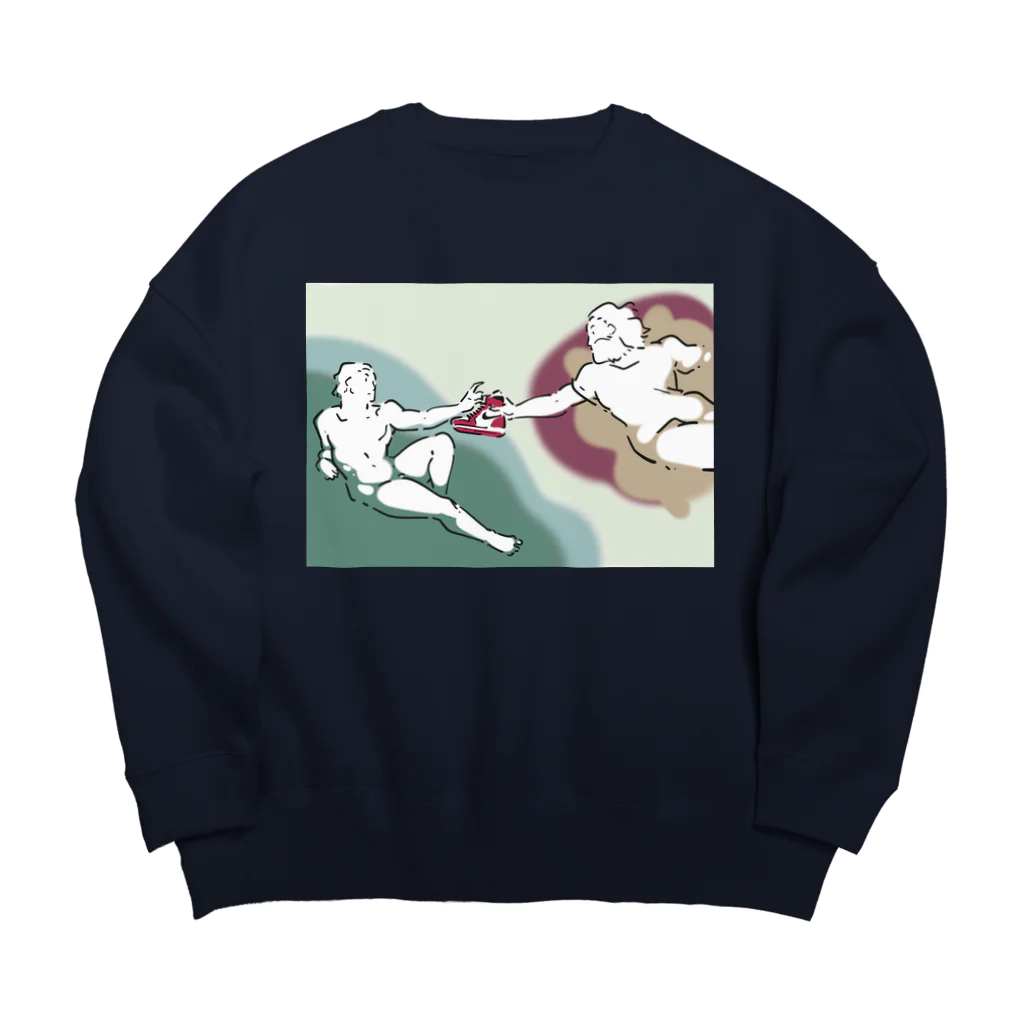 山形屋米店のアダムの創造SNKRS Big Crew Neck Sweatshirt