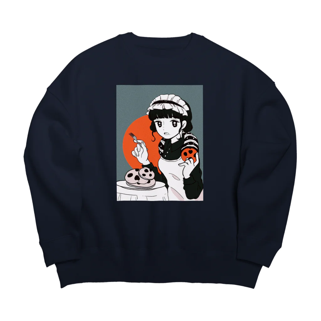 sawのメイド特製のおやつはいかが？🥞🍪🐛 Big Crew Neck Sweatshirt