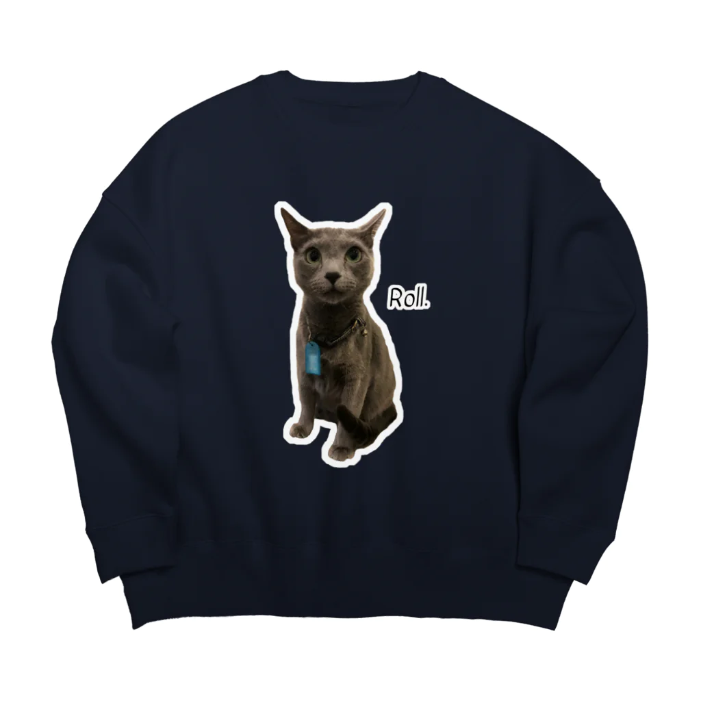 猫カフェ ぶぅたんグッズショップの吸い込まれそうな瞳のロルくん Big Crew Neck Sweatshirt