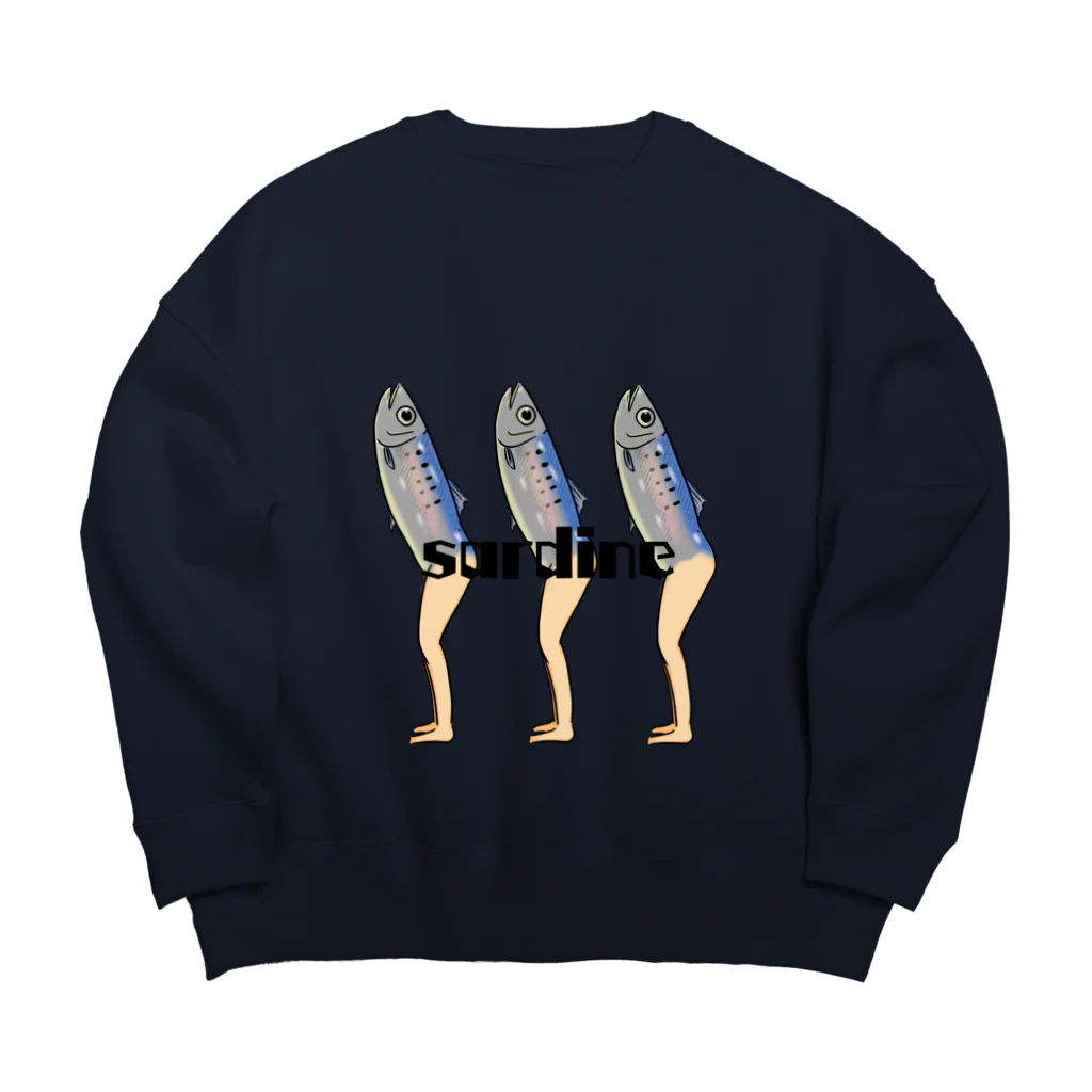 うらめし屋　の魚の人(いわし) Big Crew Neck Sweatshirt