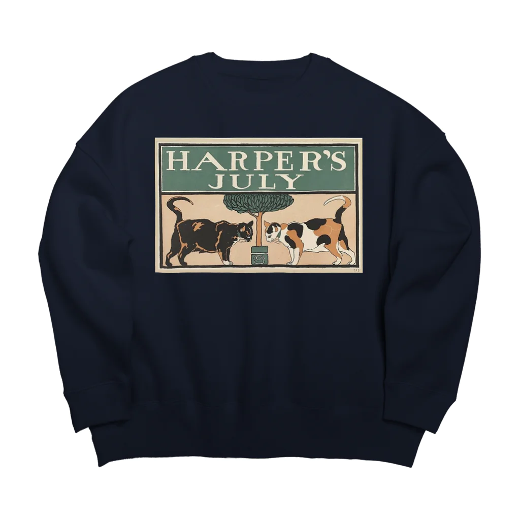 YS VINTAGE WORKSのNY Harper's 1898 ネコ2匹 ビッグシルエットスウェット